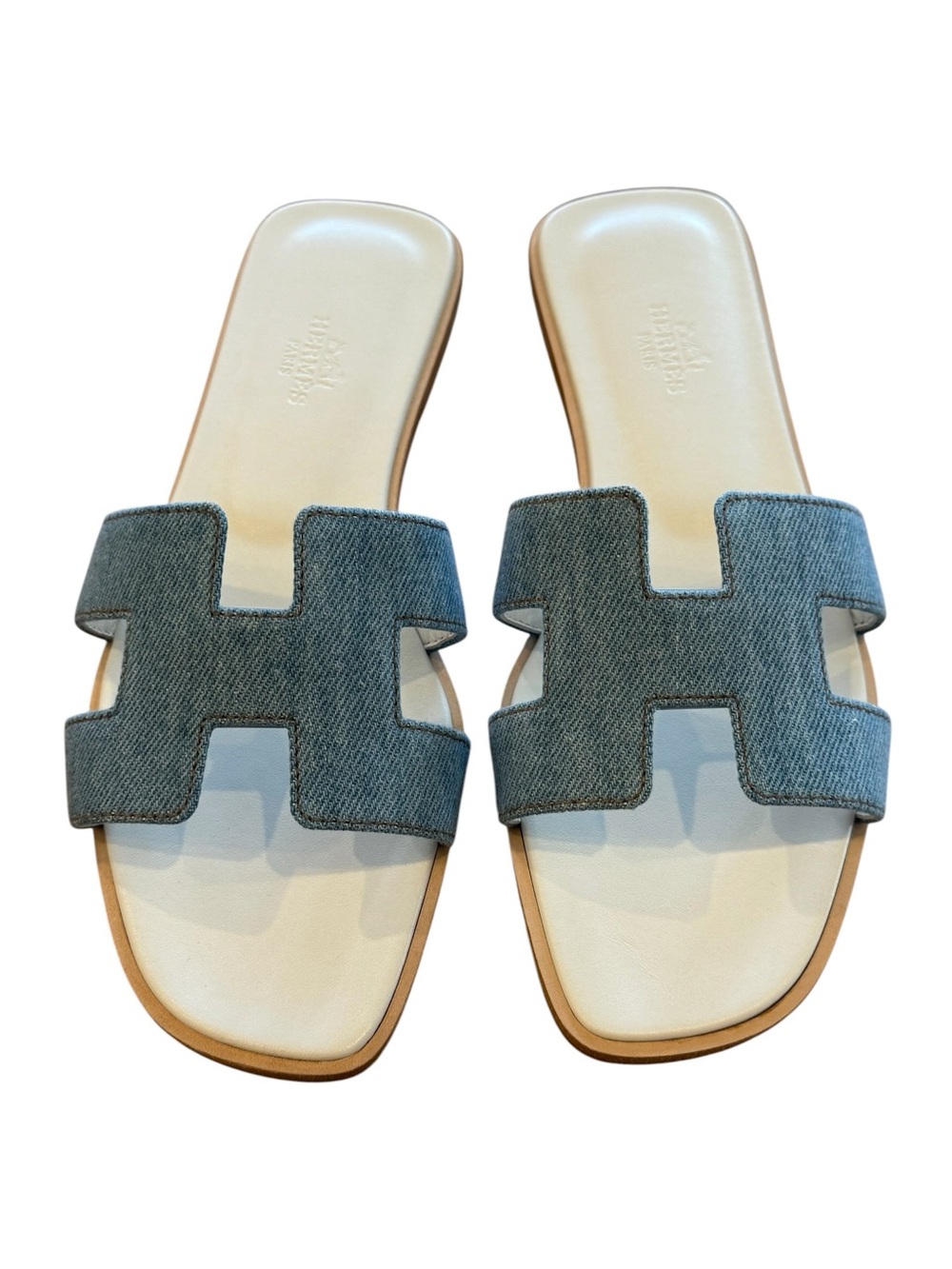 Hermes Oran Sandals in Bleu Clair NWOT